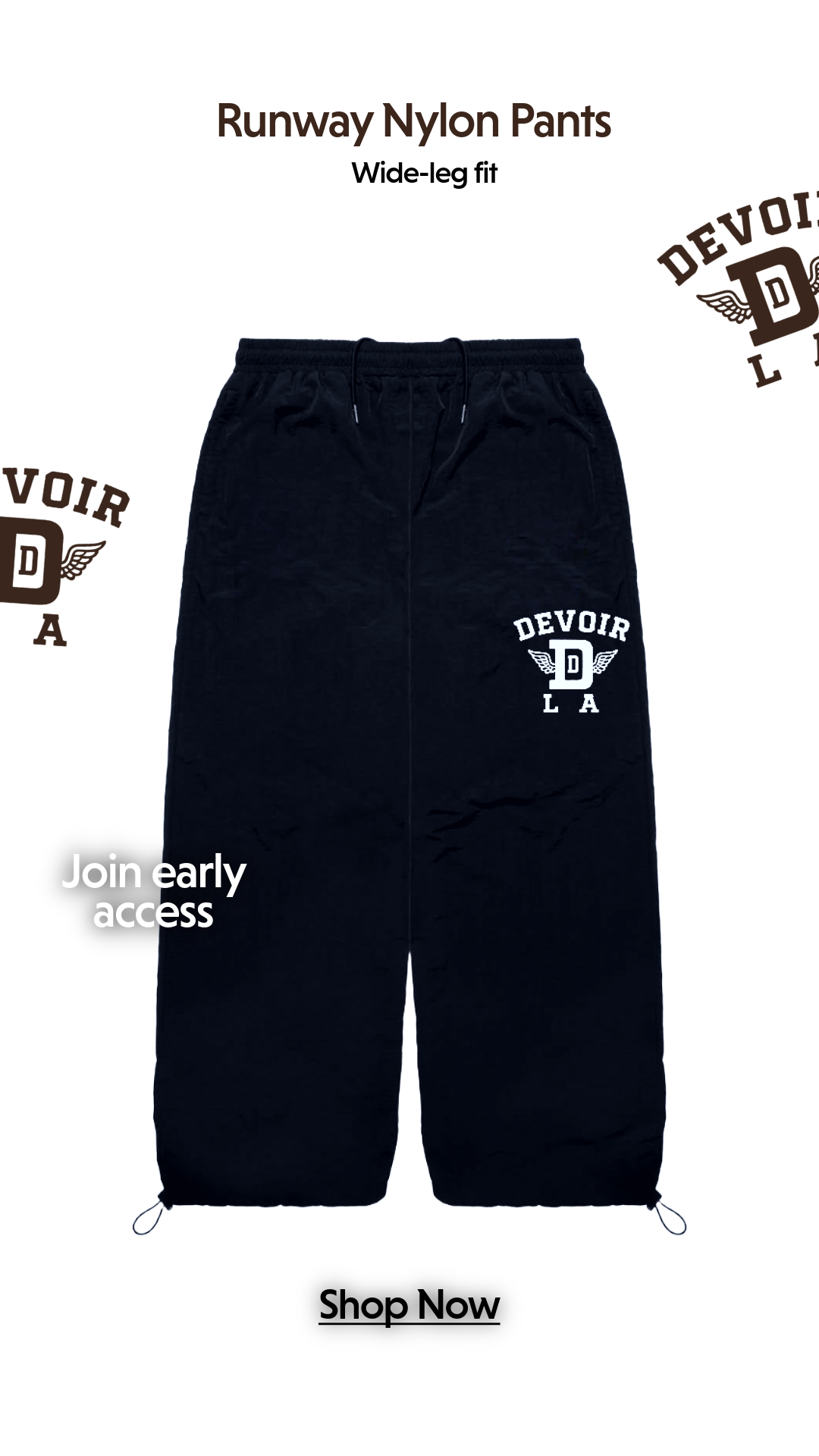 BLACK Runway Nylon pants