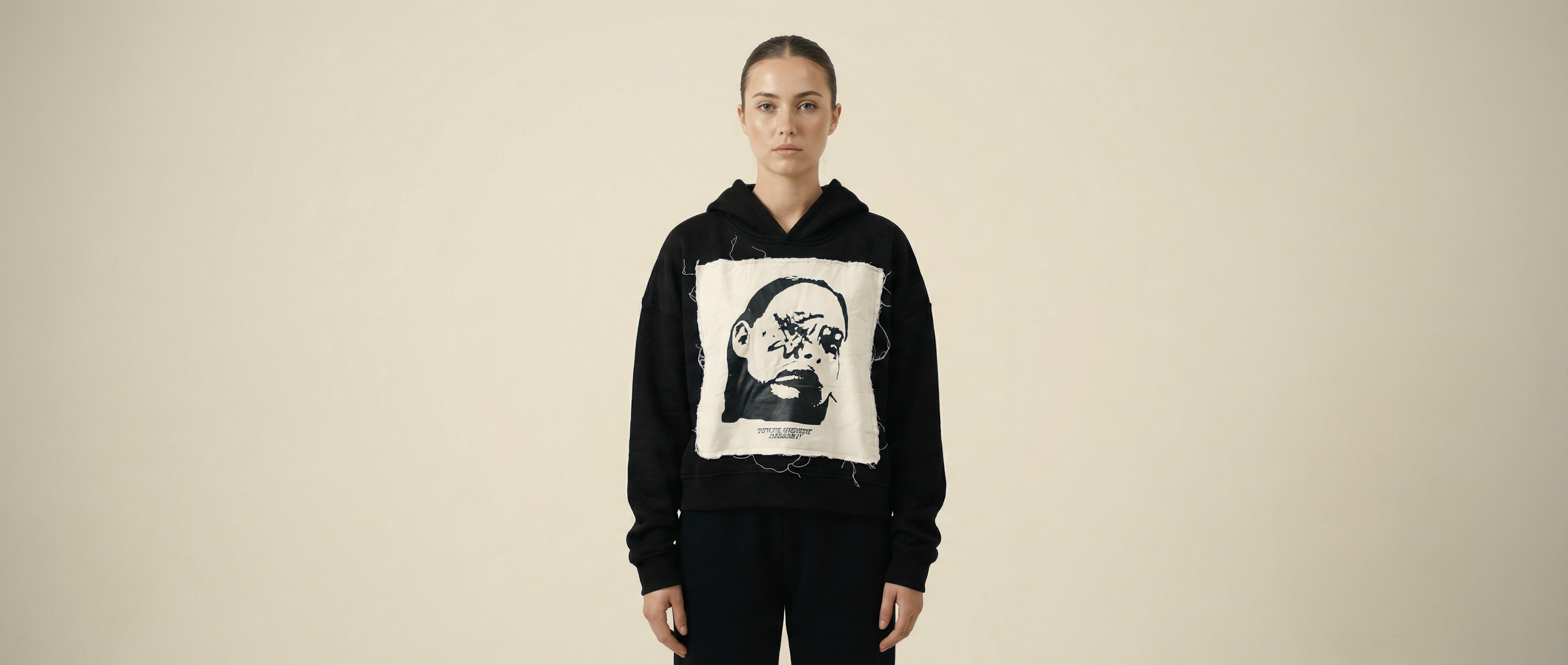 Canvas art face hoodie