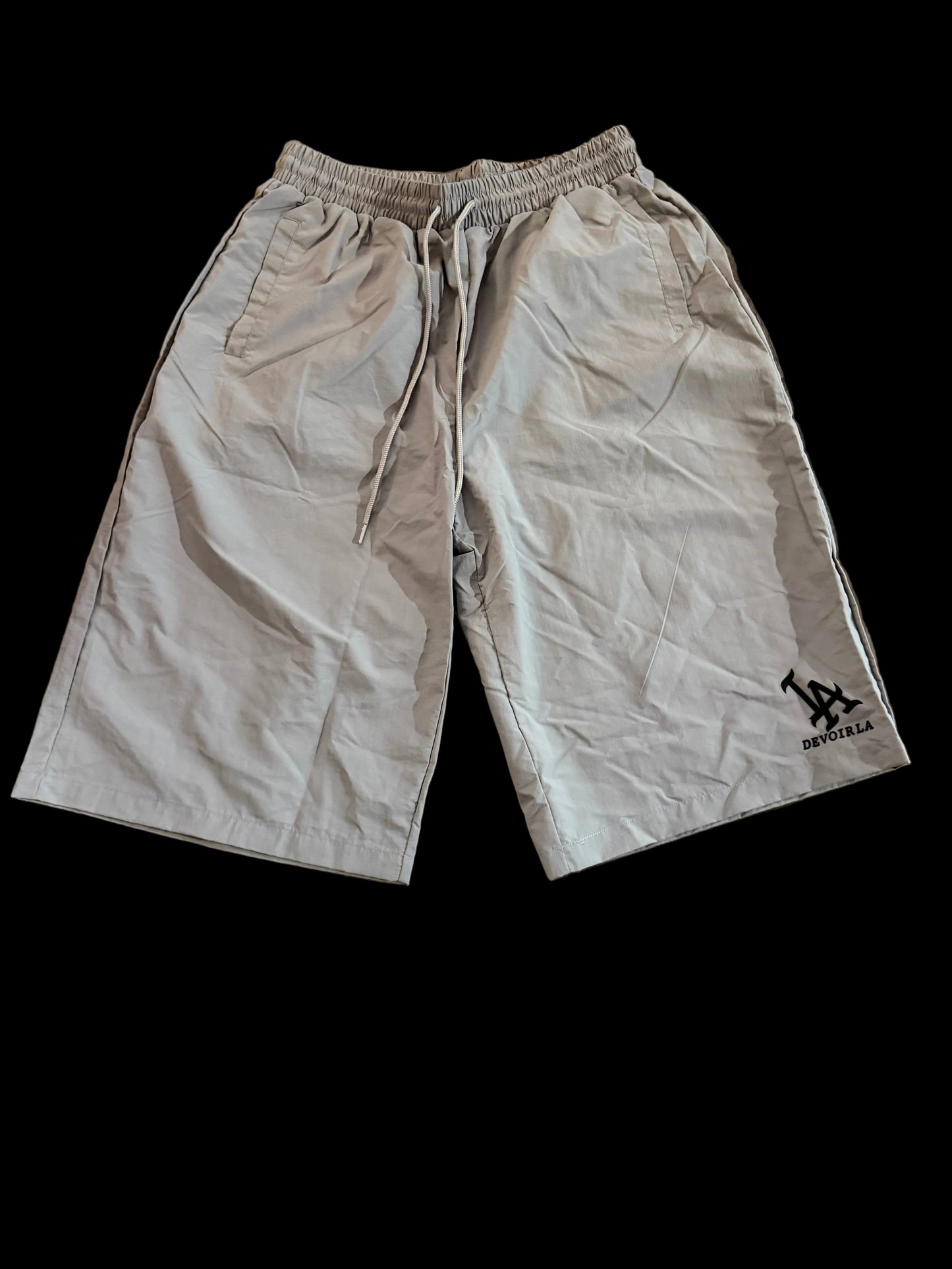 GREY BAGGY NYLON SHORTS