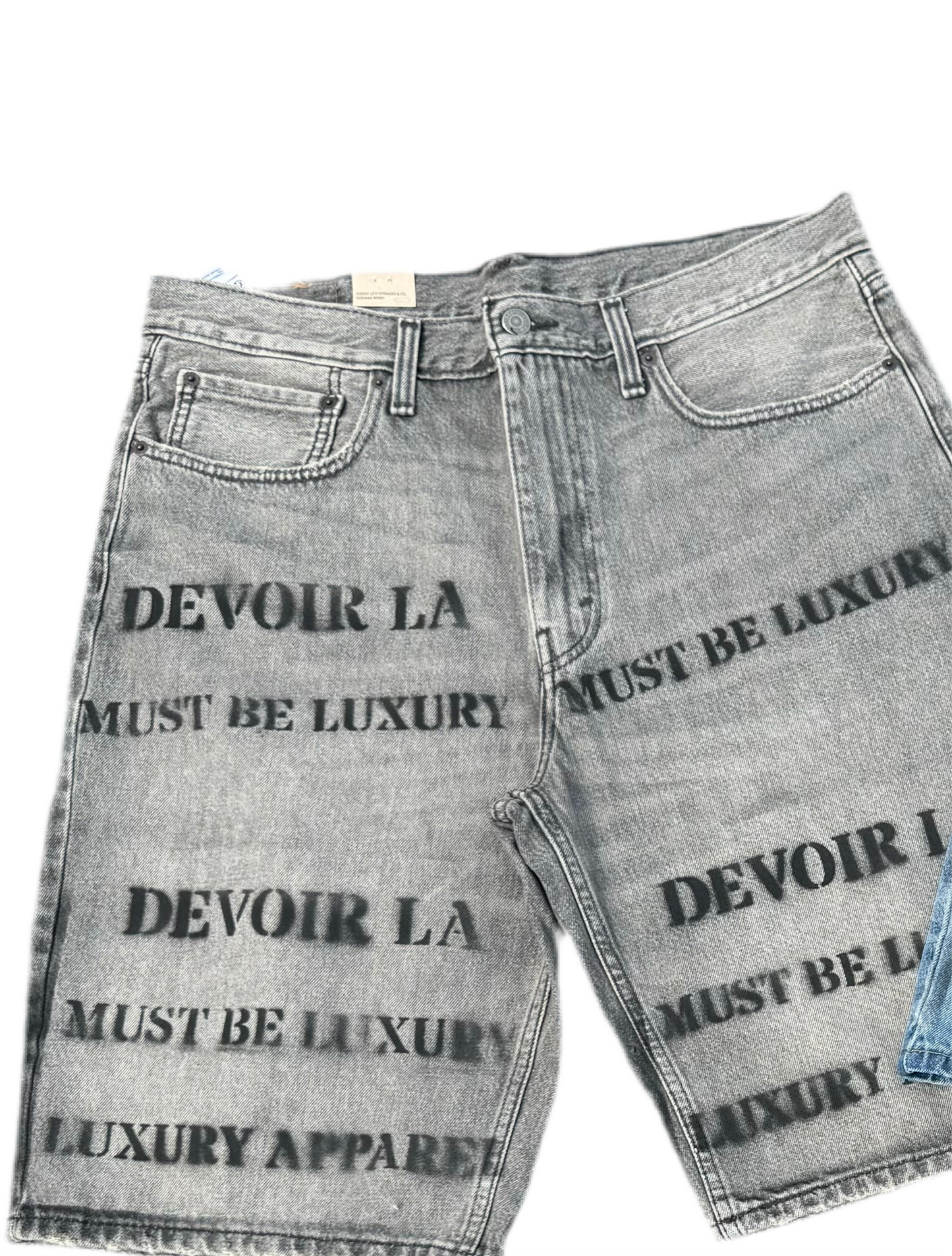 Faded Black Denim  Shorts