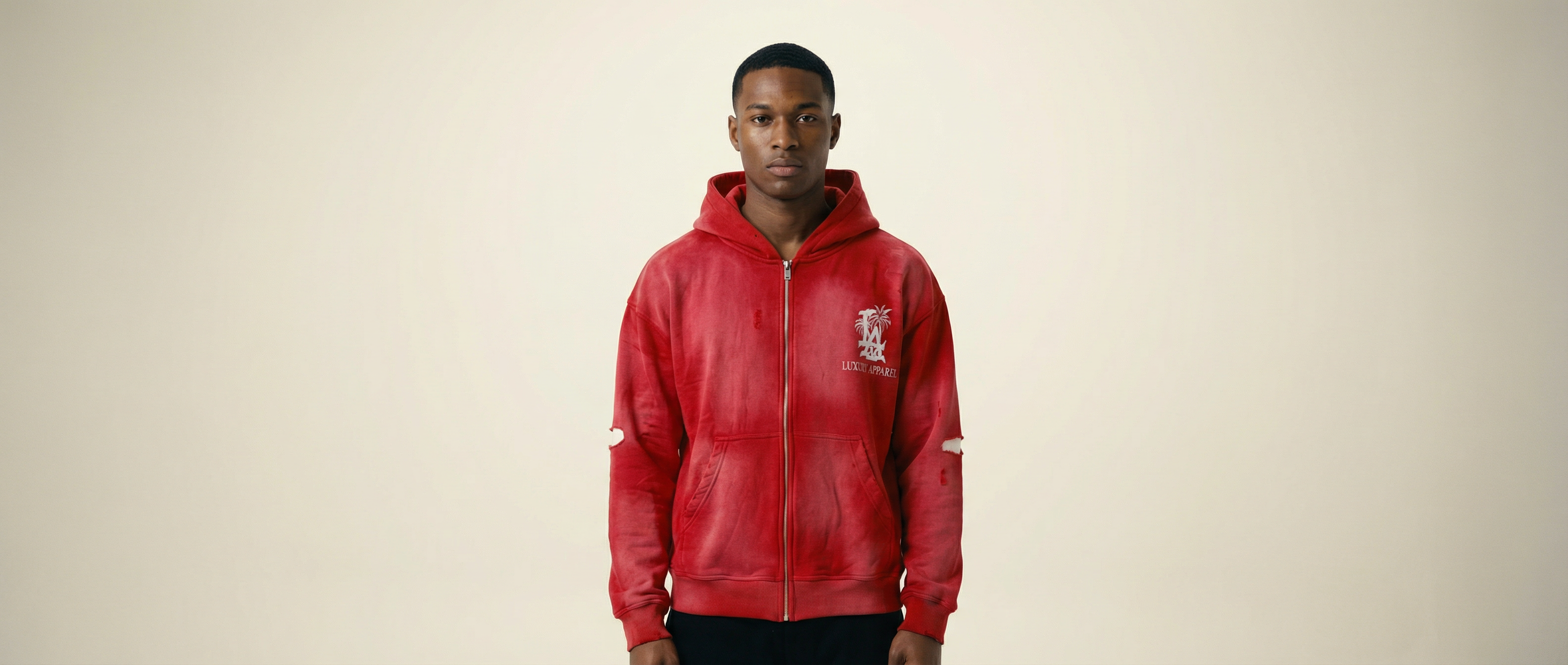 Red Washed Must be luxury Hoodie