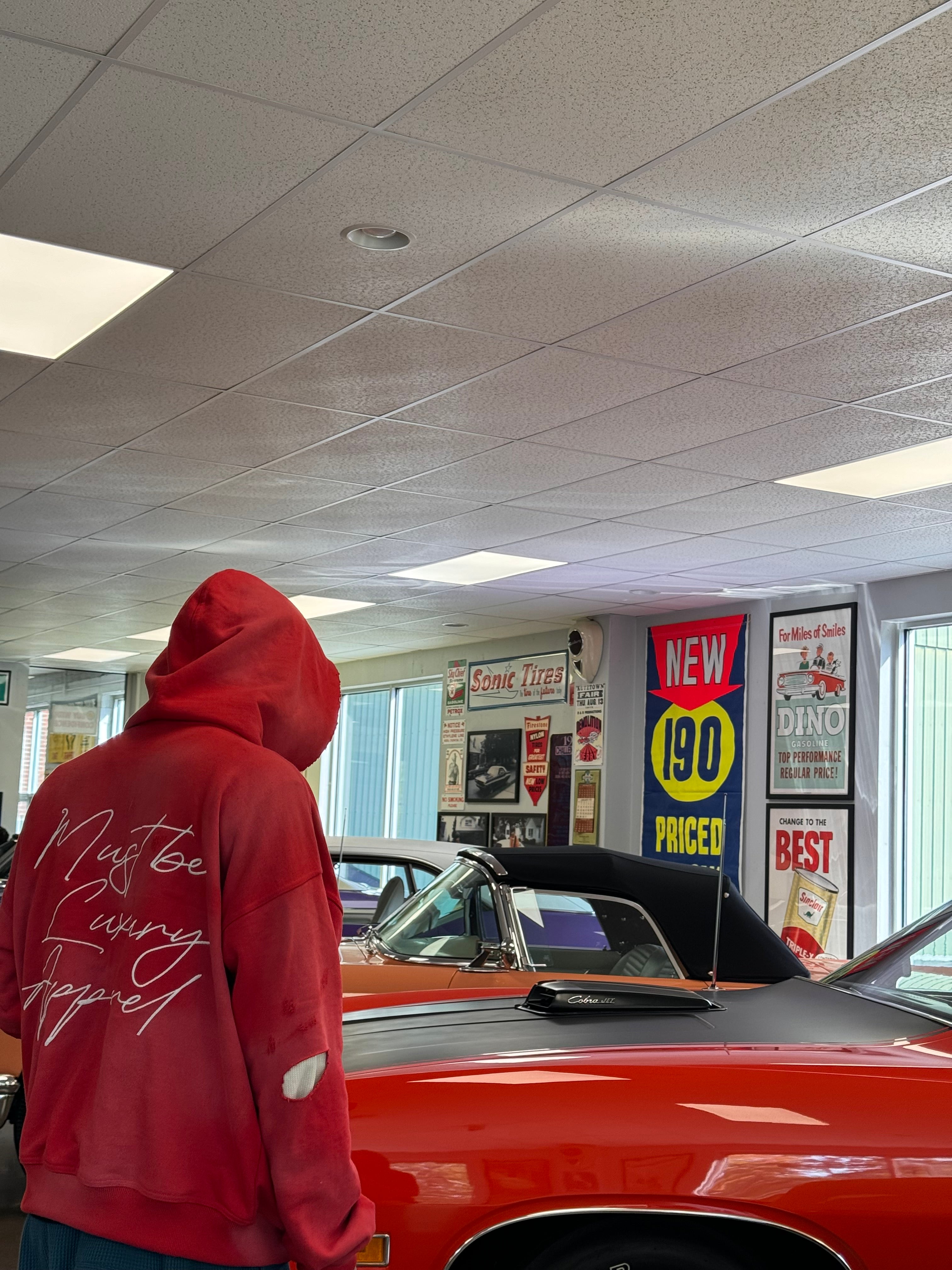 Red Washed Must be luxury Hoodie