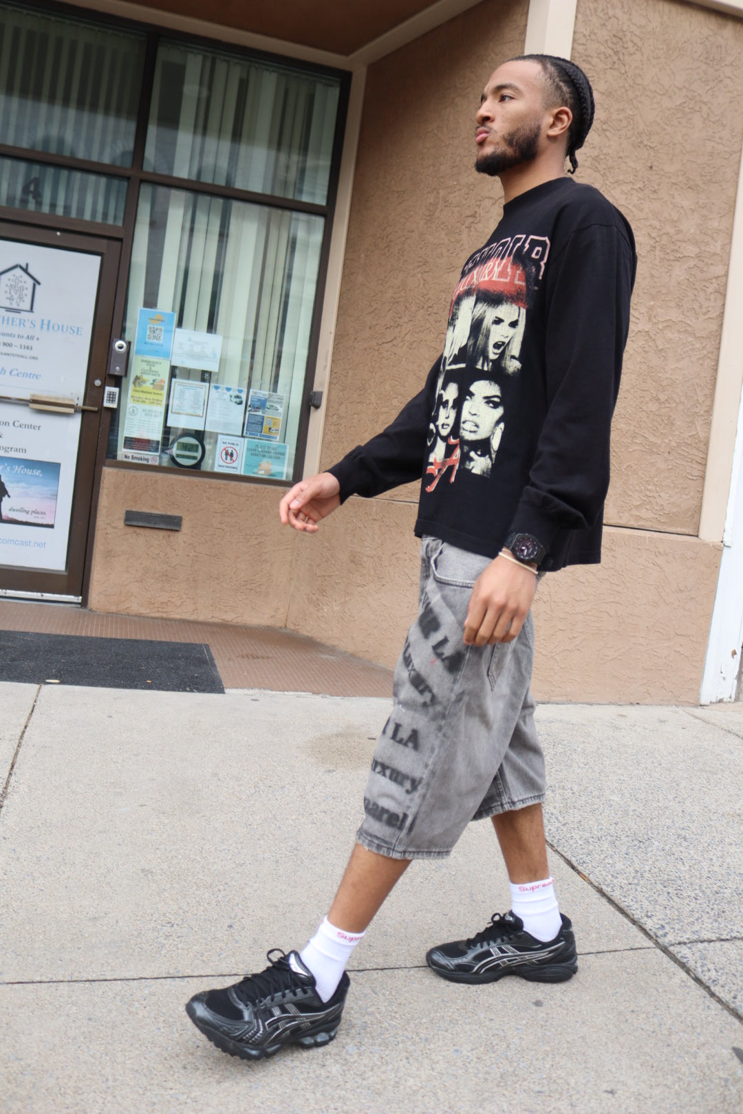 Faded Black Denim  Shorts