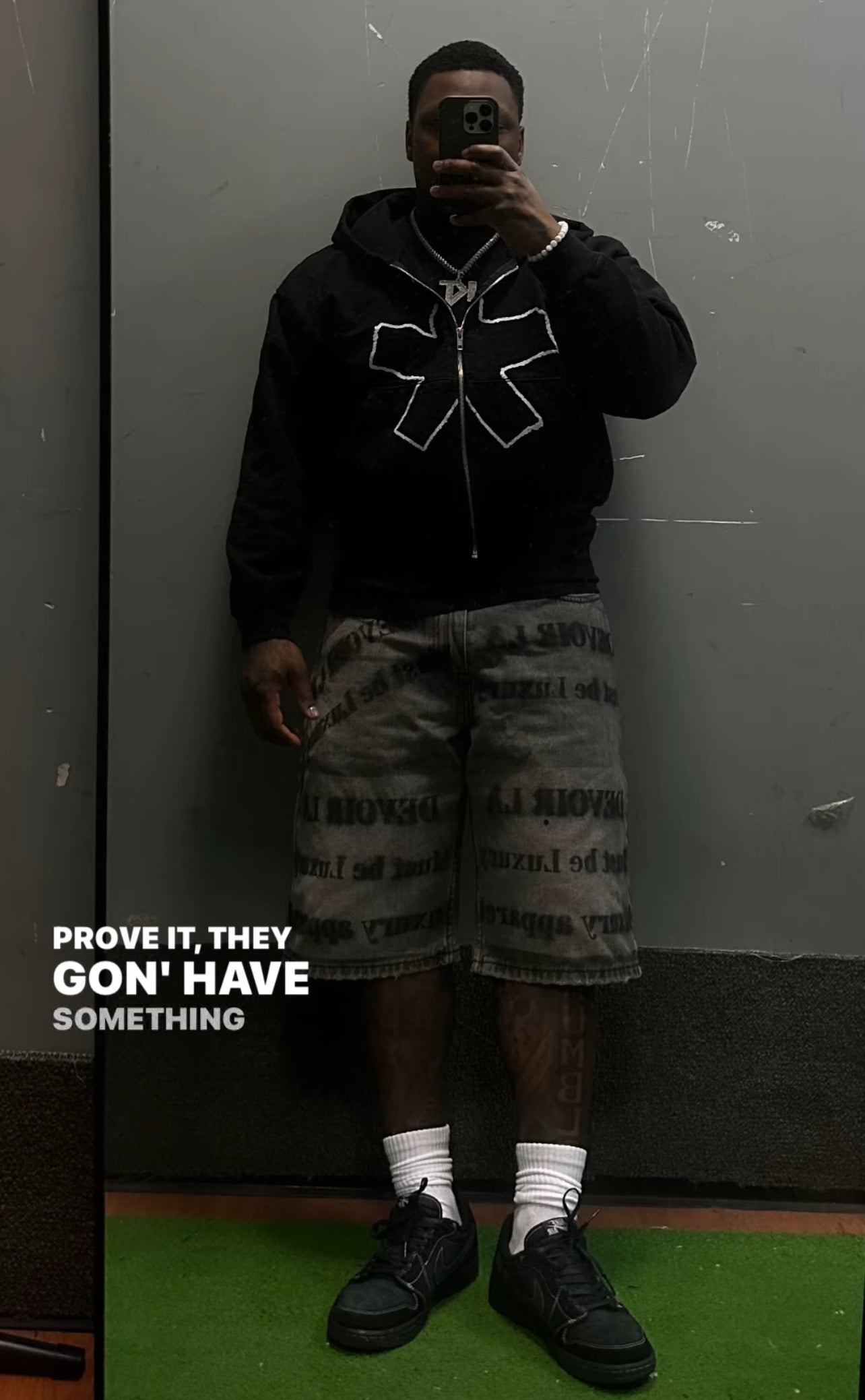 Faded Black Denim  Shorts