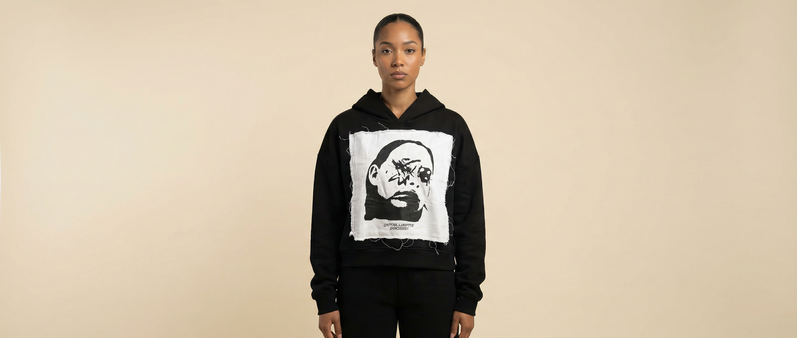 Canvas art face hoodie