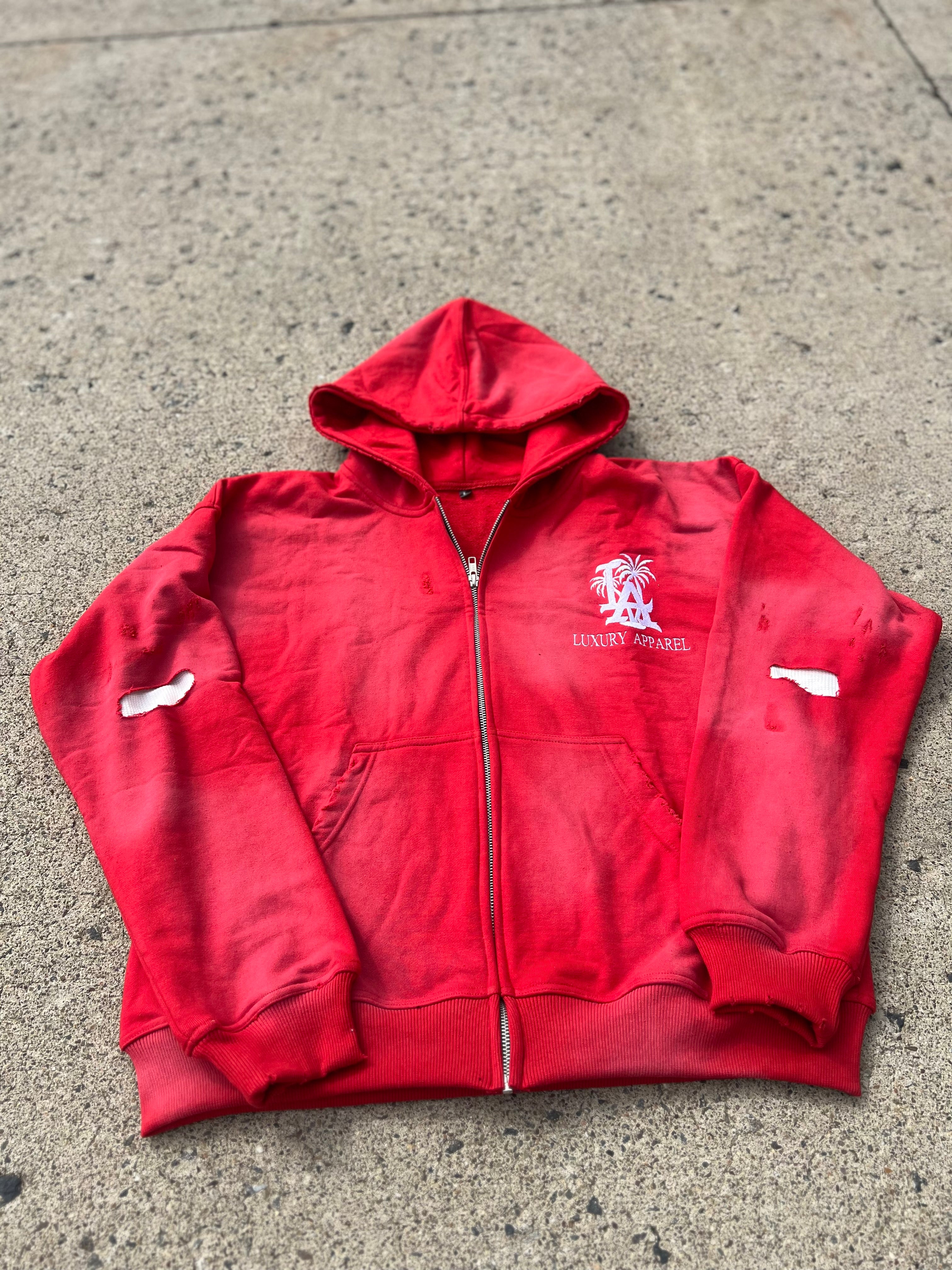 Red Washed Must be luxury Hoodie